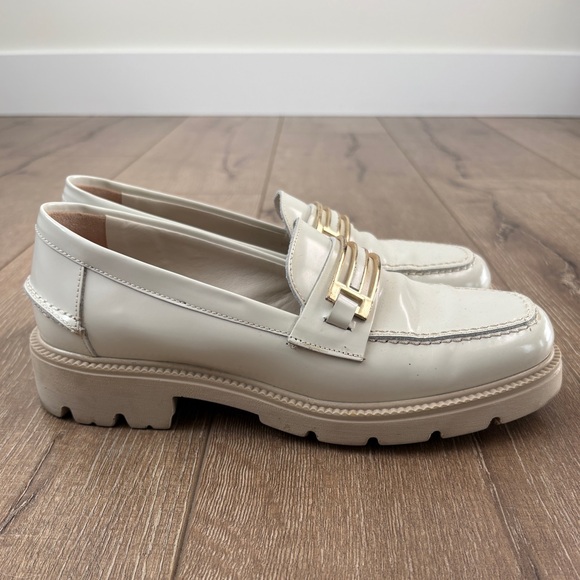 Shoes - Italian Cream Leather Loafers
